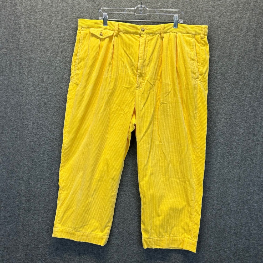 Polo Ralph Lauren Whitman Pant Relaxed Fit Yellow Corduroy Pleated Mens 42x23